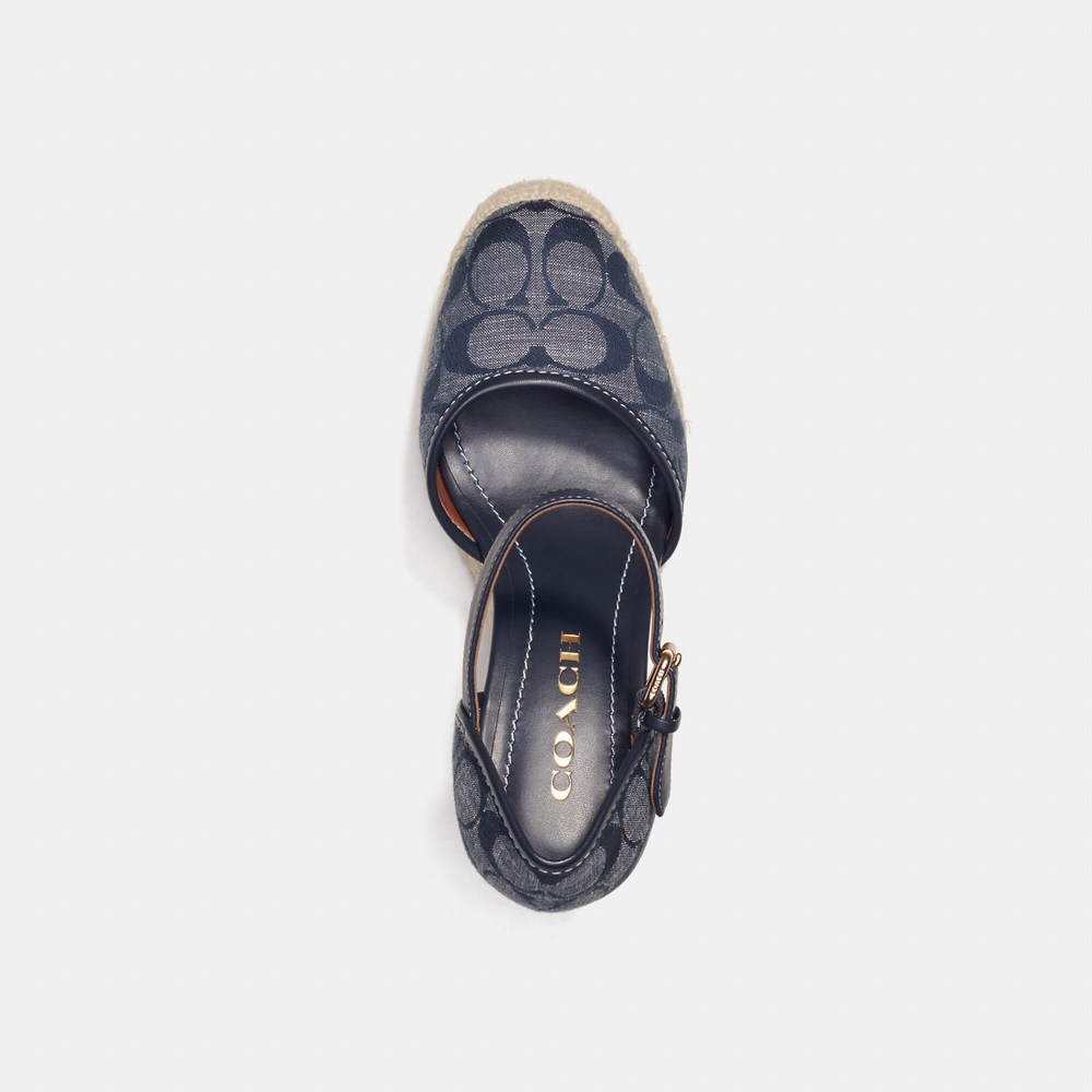 NWT Coach Outlet Raine Espadrille In Signature Denim - Picture 5 of 6